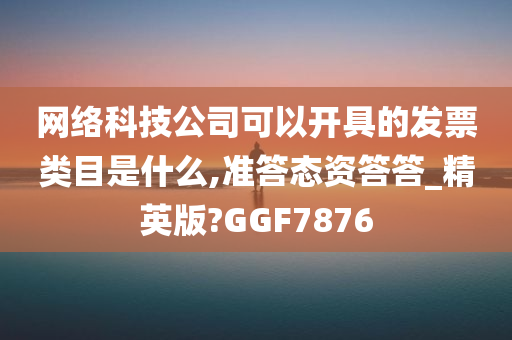 网络科技公司可以开具的发票类目是什么,准答态资答答_精英版?GGF7876