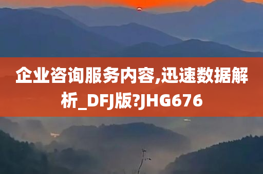 企业咨询服务内容,迅速数据解析_DFJ版?JHG676